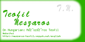 teofil meszaros business card